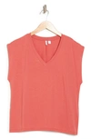 Nordstrom V-neck Cotton T-shirt In Red Mineral