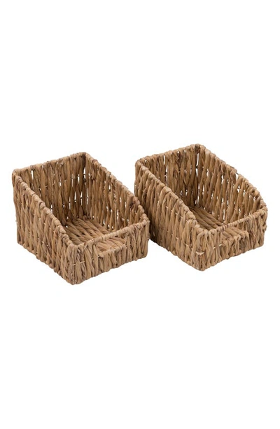 Honey-can-do 2 Piece Storage Basket Set In Brown