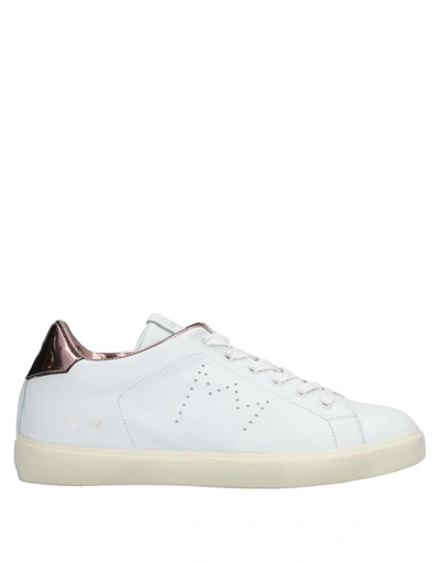 Leather Crown Sneakers In White