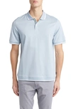 Ted Baker Erwen Regular Fit Textured Tipped Polo In Light Blue