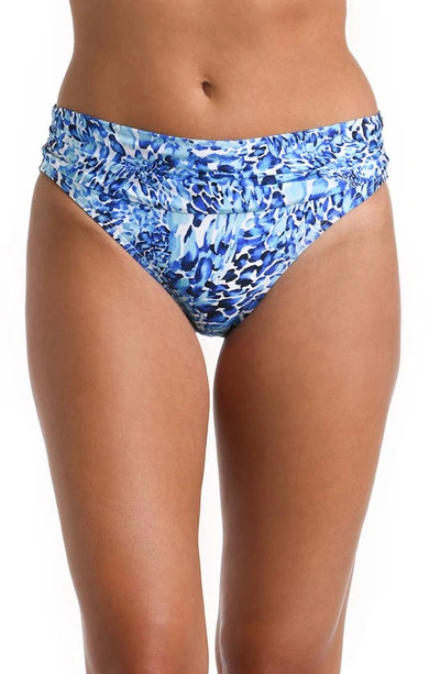 La Blanca Shirred Hipster Bikini Bottoms In Blue