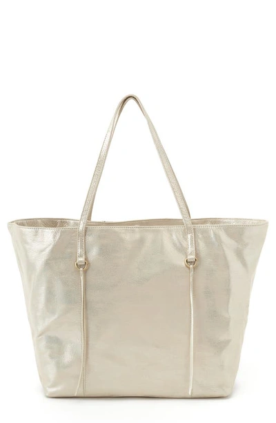 Hobo Kingston Leather Tote In Pearled Silver