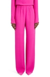 Valentino Wide Leg Silk Pants In Pink Pp
