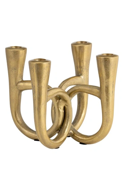 Sagebrook Home French Horn Four Taper Candleholder In Gold