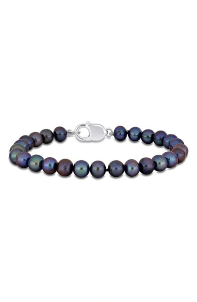 Delmar 8-8.5mm Cultured Freshwater Pearl Bracelet In Blue