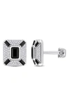 Delmar Sterling Silver Jewel Embellished Cufflinks In Black