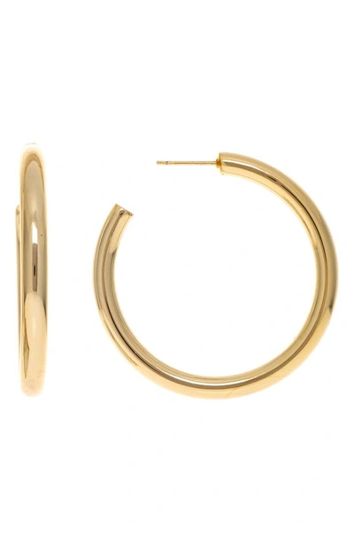Rivka Friedman 18k Gold Plated Tube Hoop Earrings