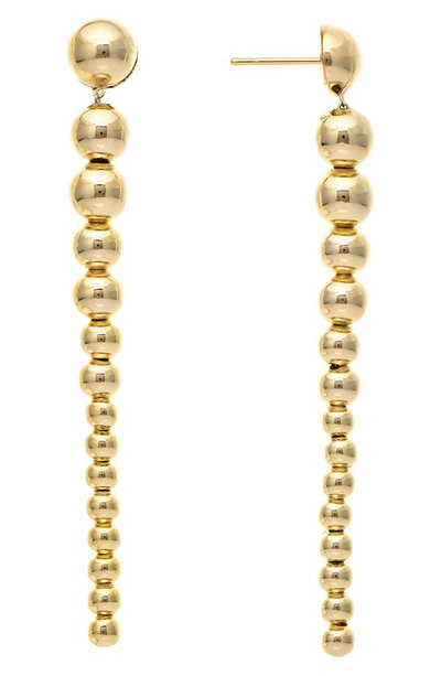 Rivka Friedman 18k Gold Plated Beaded Linear Drop Earrings In 18k Gold Clad