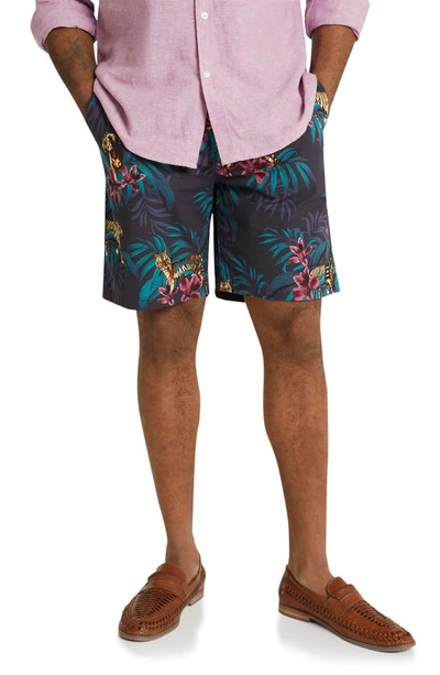 Johnny Bigg Leopard Festival Shorts In Navy