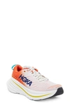 Hoka Bondi X Running Shoe In Blanc De Blanc / Flame