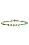 Valani Atelier Emerald Tennis Bracelet In Yellow Gold/ Emerald