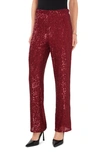 Vince Camuto Sequin Flare Leg Pants In Red