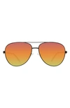 Kurt Geiger 62mm Oversize Aviator Sunglasses In Black Fuchsia/rainbow