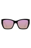 Kurt Geiger 54mm Rectangular Sunglasses In Black Opaque/ Rainbow