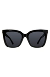 Kurt Geiger 53mm Polarized Cat Eye Sunglasses In Black/ Gray