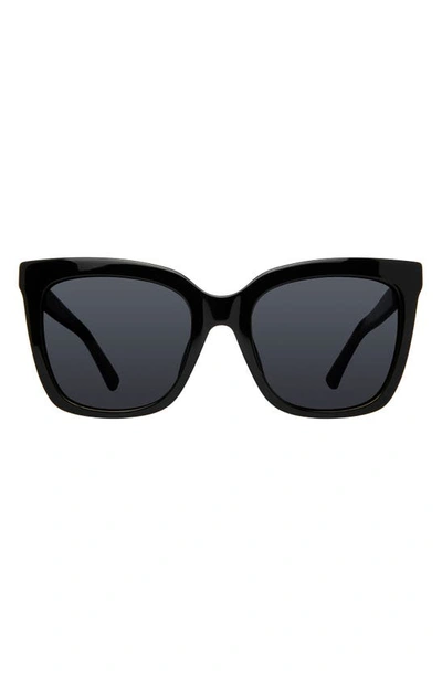 Kurt Geiger 53mm Polarized Cat Eye Sunglasses In Black/ Gray