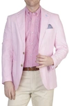Tailorbyrd Solid Notch Lapel Linen Blend Sport Coat In Light Pink