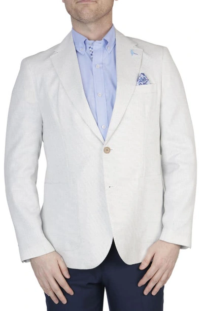 Tailorbyrd White Pin Dot Notch Lapel Sport Coat In Vista White