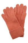 Portolano Cashmere Ribbed Gloves In Canyon Clay