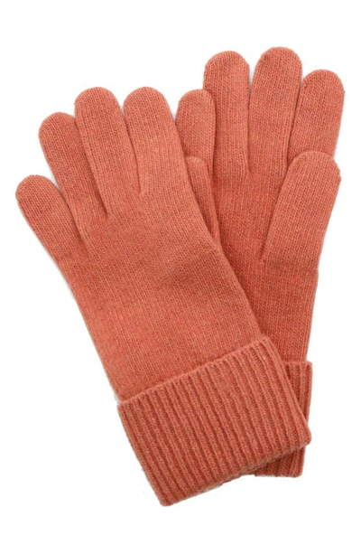 Portolano Cashmere Ribbed Gloves In Canyon Clay