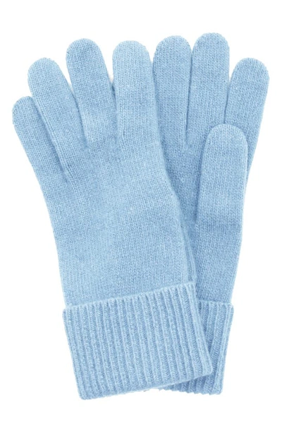 Portolano Cashmere Ribbed Gloves In Baby Blue