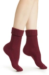 Oroblu Hilda Wool & Cashmere Blend Crew Socks In Bordeaux