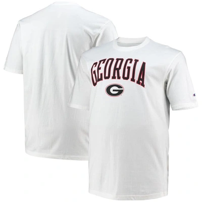 Champion Men's  White Georgia Bulldogs Big And Tall Arch Over Wordmark T-shirt