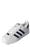 Adidas Originals Superstar Sneaker In White/ Night Sky/ Silver