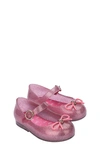 Melissa Kids' Mini  Sweet Mary Jane Flat In Pink Glitter