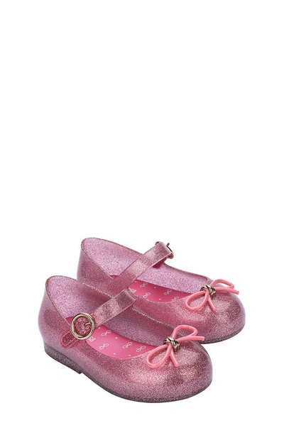Melissa Kids' Mini  Sweet Mary Jane Flat In Pink Glitter