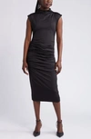Open Edit Ruched Body-con Midi Dress In Black