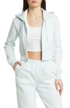 Bp. Crop Cotton Blend Zip-up Hoodie In Blue Wander