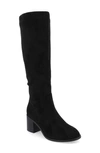 Journee Collection Romilly Block Heel Boot In Black Suede