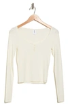 Abound Long Sleeve Crop Henley In Ivory