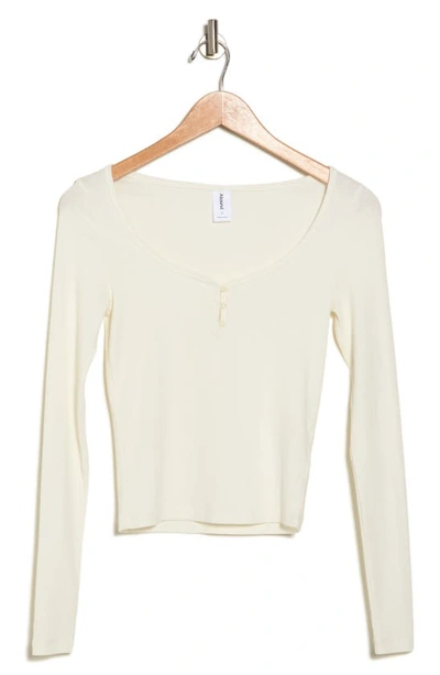 Abound Long Sleeve Crop Henley In Ivory