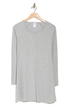 Abound Long Sleeve Ribbed Henley Dress In Grey Heather