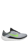 Nike Air Winflo 10 Running Shoe In Wolf Grey/ Volt/ Black