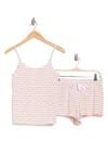 Calvin Klein Stretch Cotton Camisole & Shorts Pajamas In Gfy Core Logo M