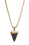 American Exchange Shark Tooth Pendant Necklace In Gold