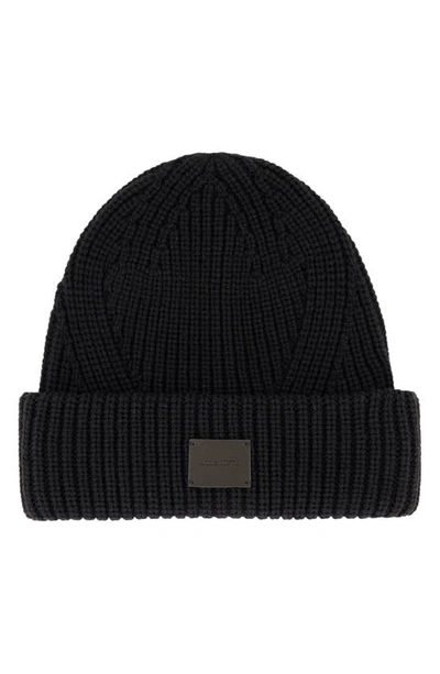 Allsaints Ribbed Beanie In Black