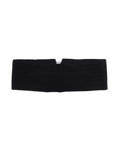 Black Crane Fabric Belt In Black