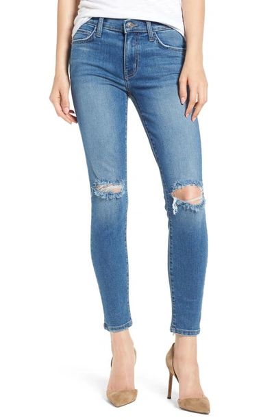 Current Elliott Current/elliott The Stiletto Distressed Ankle Skinny Jeans In 2 Year Destroy Stretch Indigo