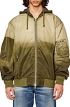 Diesel Common Hooded Nylon Jacket In Ivy Green