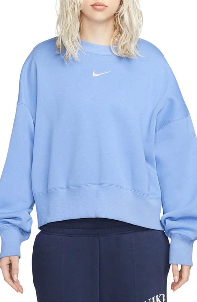Nike Phoenix Fleece Crewneck Sweatshirt In Polar/ Sail