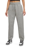 Nike Sportswear Phoenix High Waist Fleece Sweatpants In Dk Grey Heather/ Sail