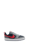 Nike Kids' Court Borough Low Recraft Sneaker In Smoke Grey/ Bright Crimson
