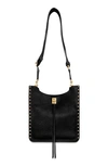 Rebecca Minkoff Medium Darren North/south Leather Shoulder Bag In Black