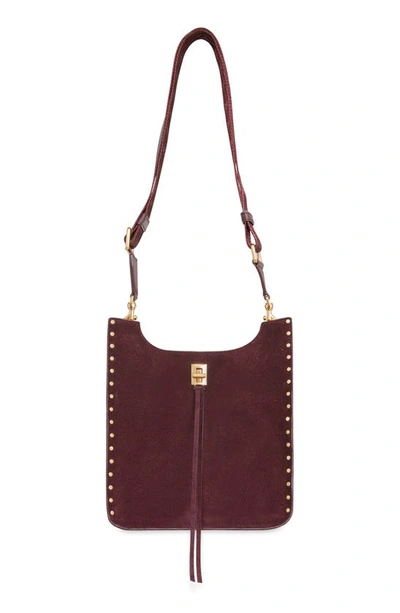 Rebecca Minkoff Medium Darren North/south Leather Shoulder Bag In Garnet