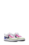 Nike Kids' Court Borough Low Recraft Sneaker In White/ Obsidian/ Fierce Pink