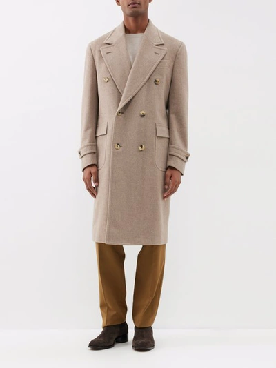 Thom Sweeney Double-breasted Cashmere Overcoat In Neutrals
